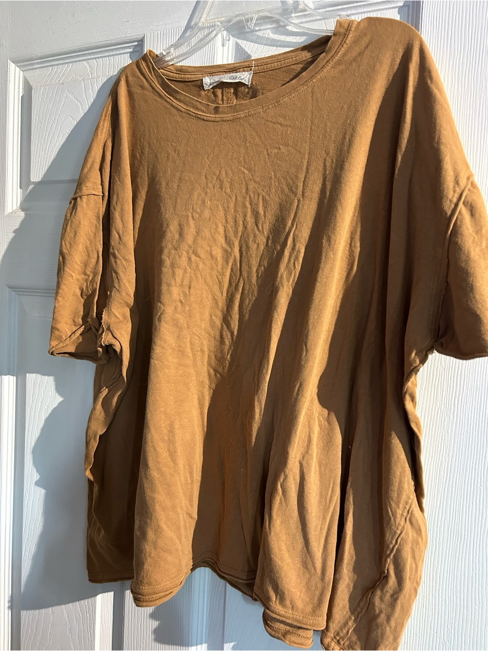 Free People Short Sleeve Tee in Caramel Brown